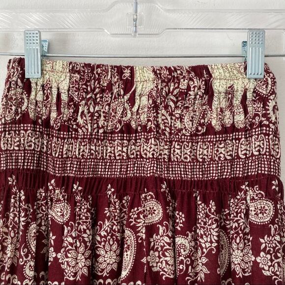 Elephant Burgundy Ruched Waist Harem Pants Small - Picture 7 of 8